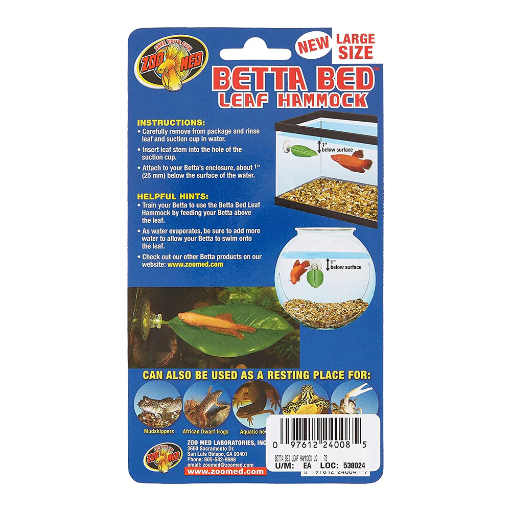 Zoo Med Betta Bed Leaf Hammock Green Large - Image 2