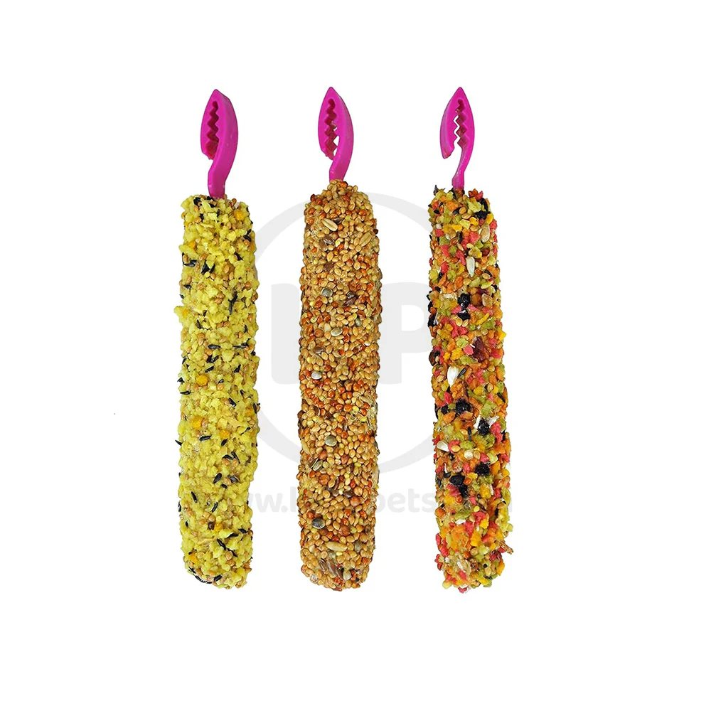 A&E Cage Company Smakers Snack 3-in-1 Mix Treat Stick for Parakeets 3 Count 4.59-oz - Image 3