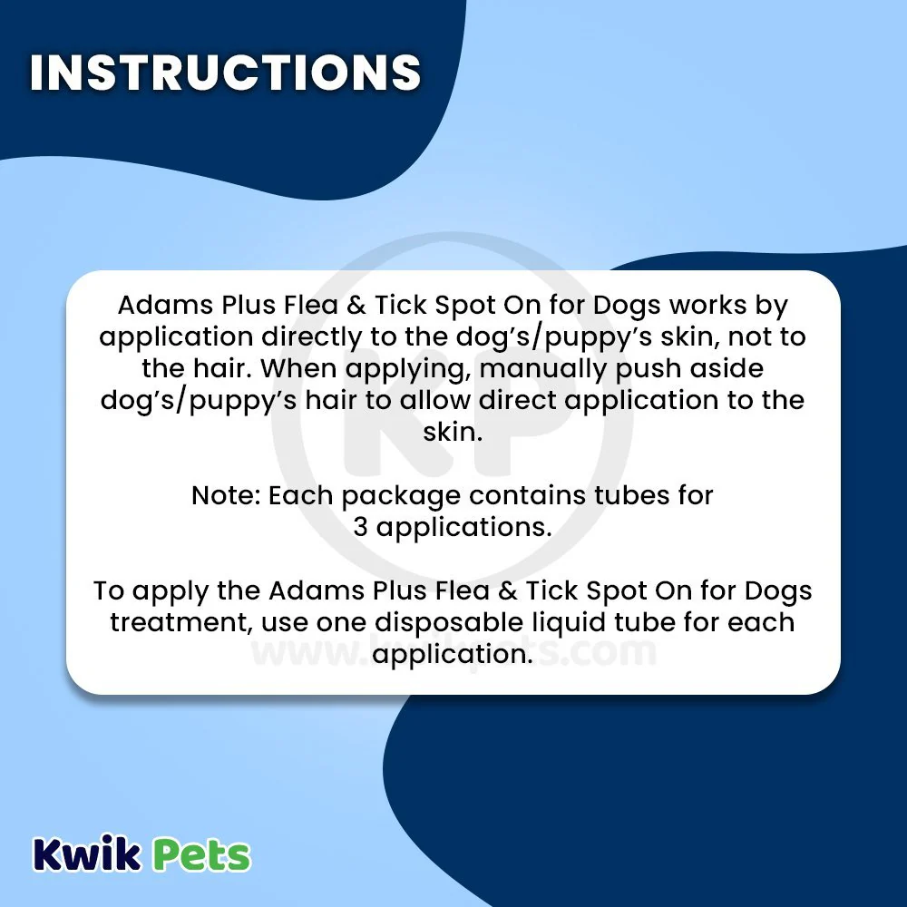 Adams Plus Flea & Tick 3 Month Supply Prevention Spot On for Large Dogs 31 to 60 lbs - Image 5
