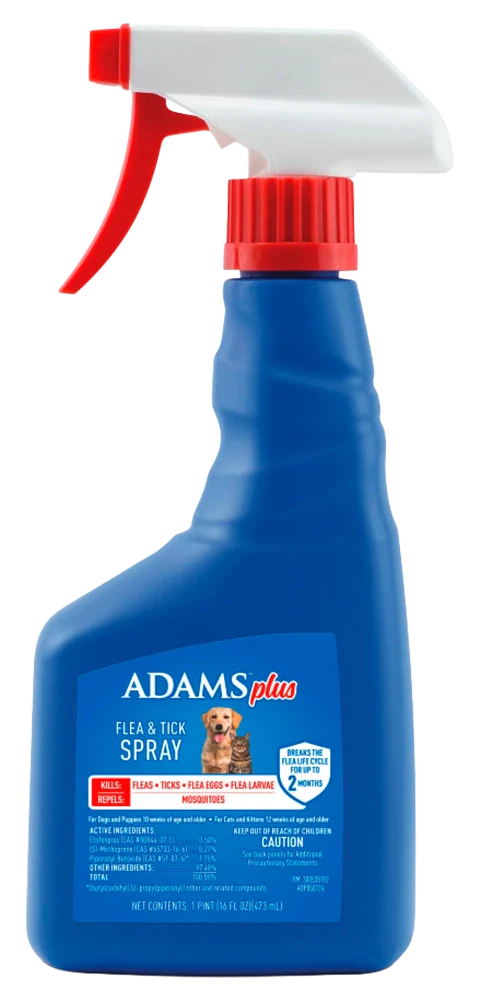 Adams Plus Flea & Tick Spray for Dogs & Cats 16-oz