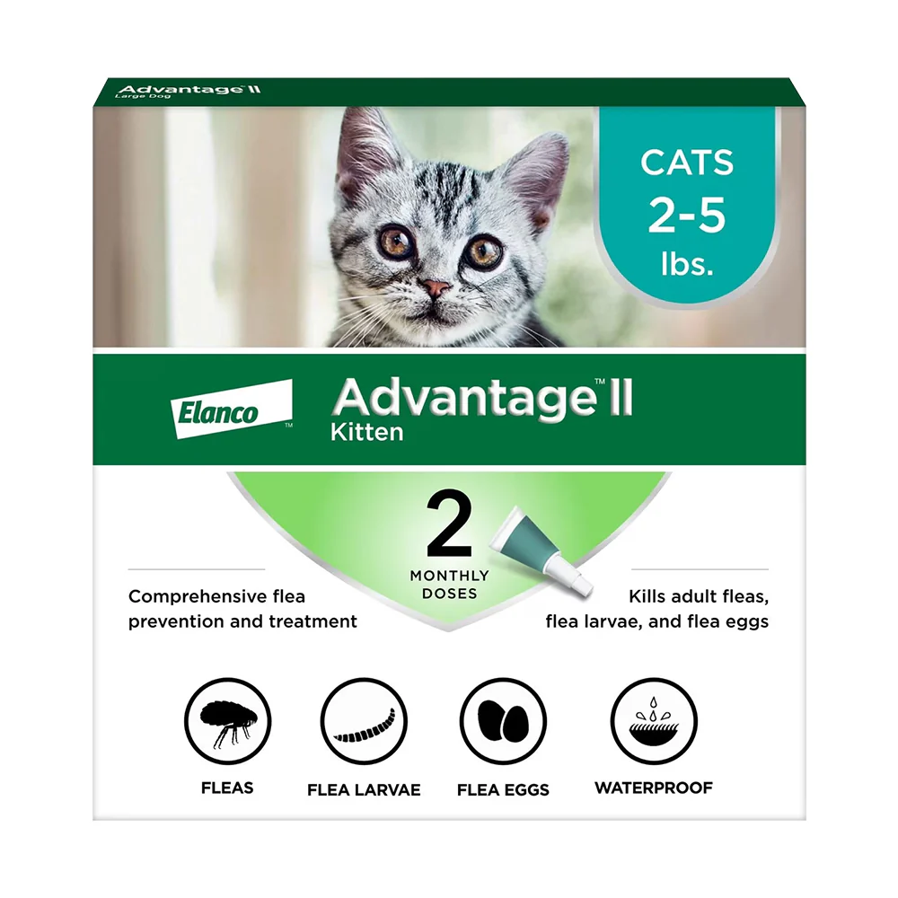 Elanco Advantage II 2-Month Supply Topical Flea Treatment & Prevention for Kittens 2-5 lbs