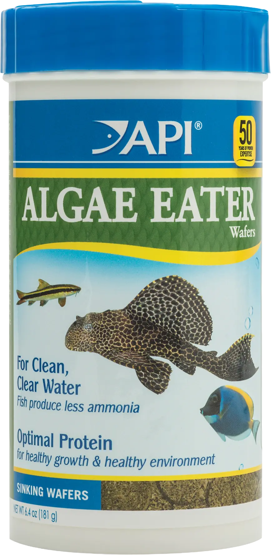 API Algae Eater Premium Sinking Wafer Fish Food 6.4-oz