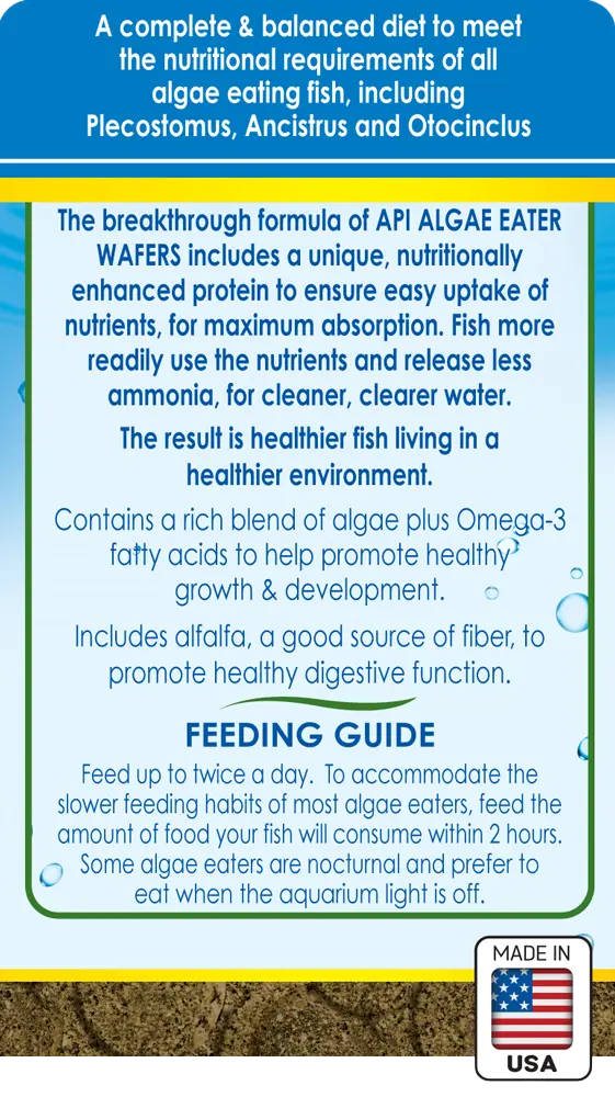 API Algae Eater Premium Sinking Wafer Fish Food 6.4-oz - Image 2