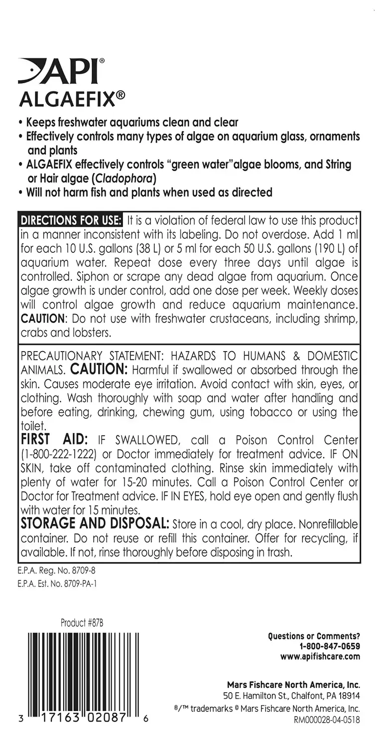 API AlgaeFix Freshwater Aquarium Algaecide 1.25-oz - Image 2
