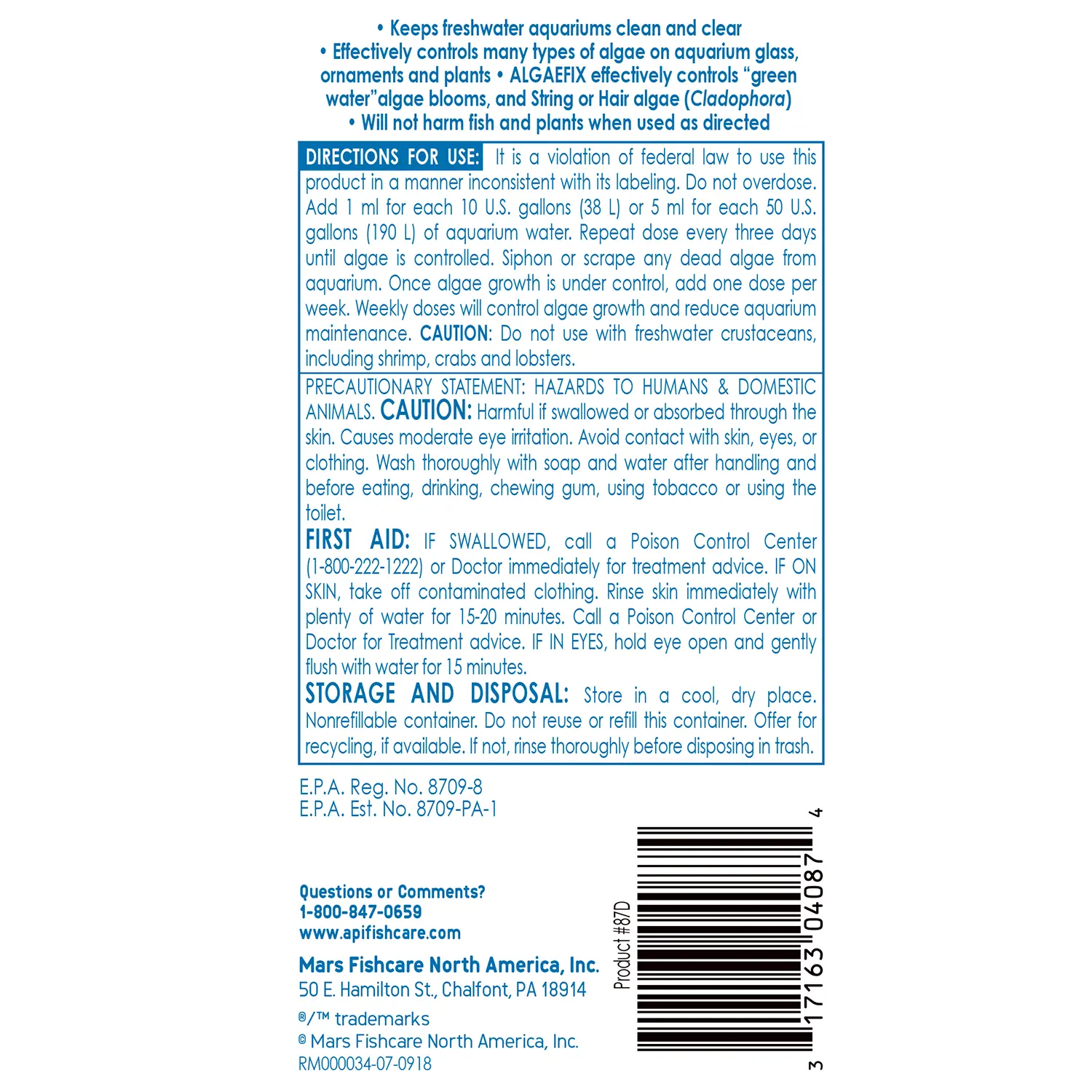 API AlgaeFix Freshwater Aquarium Algaecide 8-oz - Image 2