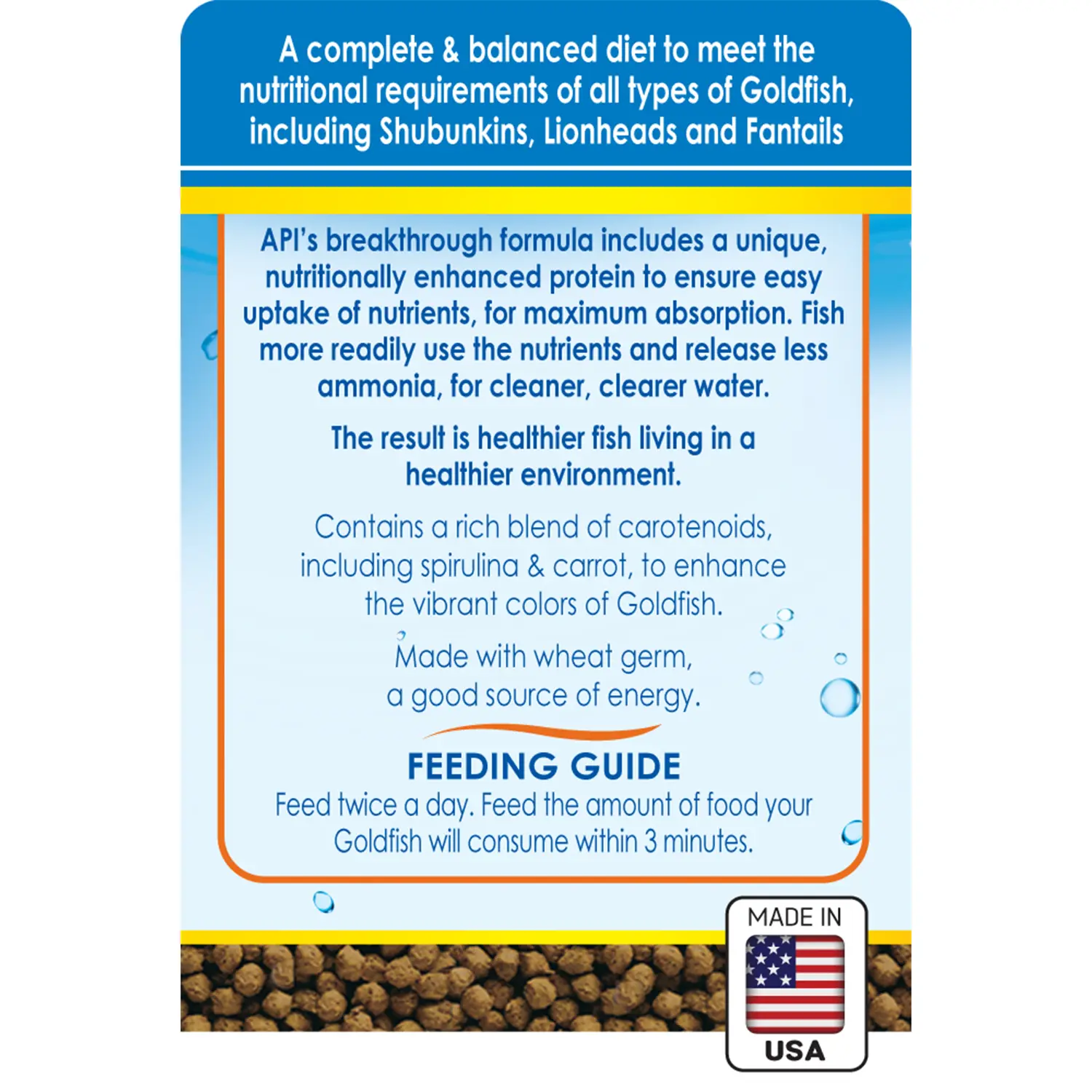 API Goldfish Premium Sinking Pellets Fish Food 4-oz - Image 2