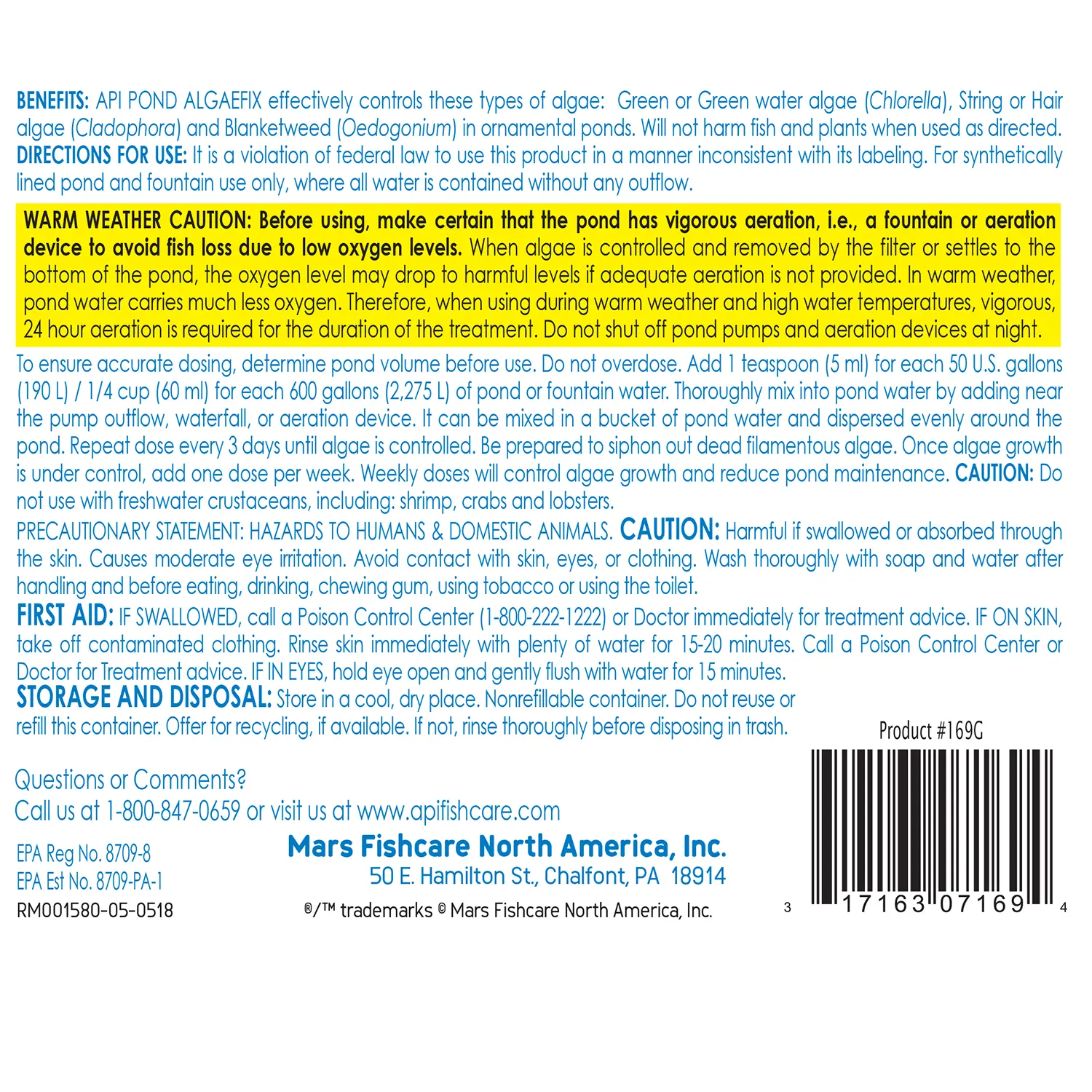API Pond AlgaeFix Algae Control Solution 32-oz - Image 2