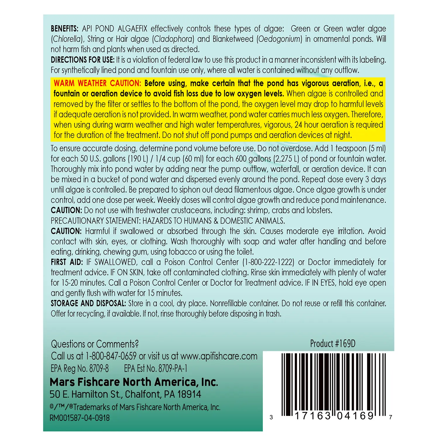 API Pond AlgaeFix Algae Control Solution 64-oz - Image 2