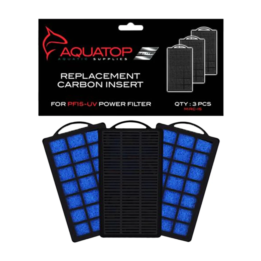 Aquatop Aquarium Carbon Cartridge for PF15-UV Hang On UV Power Filter 3 Count