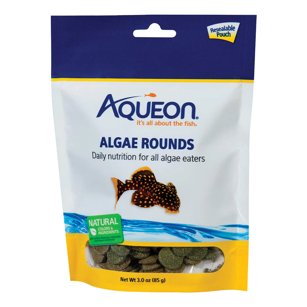 Aqueon Algae Rounds Bottom Feeder Fish Food 3-oz