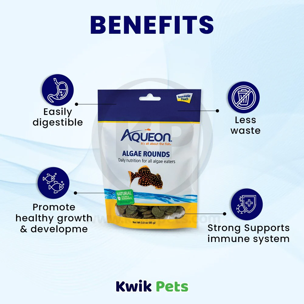 Aqueon Algae Rounds Bottom Feeder Fish Food 3-oz - Image 3