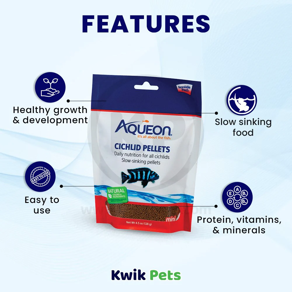 Aqueon Cichlid Pellet Fish Food Mini 4.5-oz - Image 3