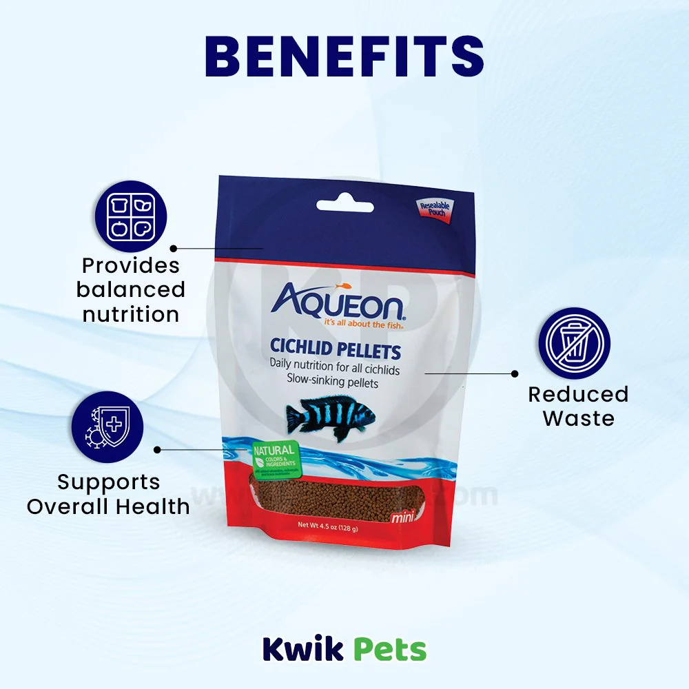 Aqueon Cichlid Pellet Fish Food Mini 4.5-oz - Image 4