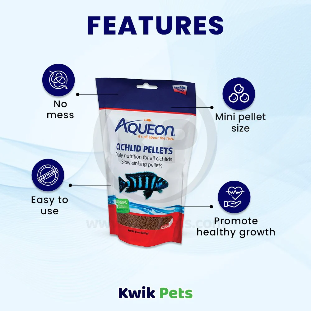 Aqueon Cichlid Pellet Fish Food Mini 8.5-oz - Image 3
