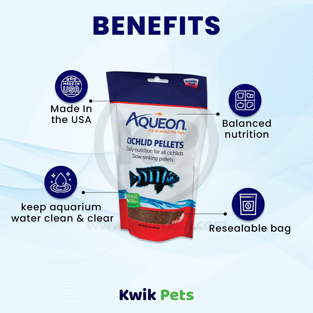 Aqueon Cichlid Pellet Fish Food Mini 8.5-oz - Image 4