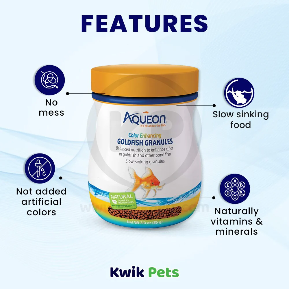 Aqueon Color Enhancing Goldfish Granules Fish Food 3-oz - Image 3