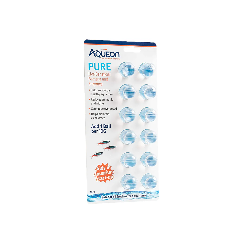 Aqueon Pure Live Beneficial Bacteria & Enzyme Ball for Aquarium 10-gal 12 Count