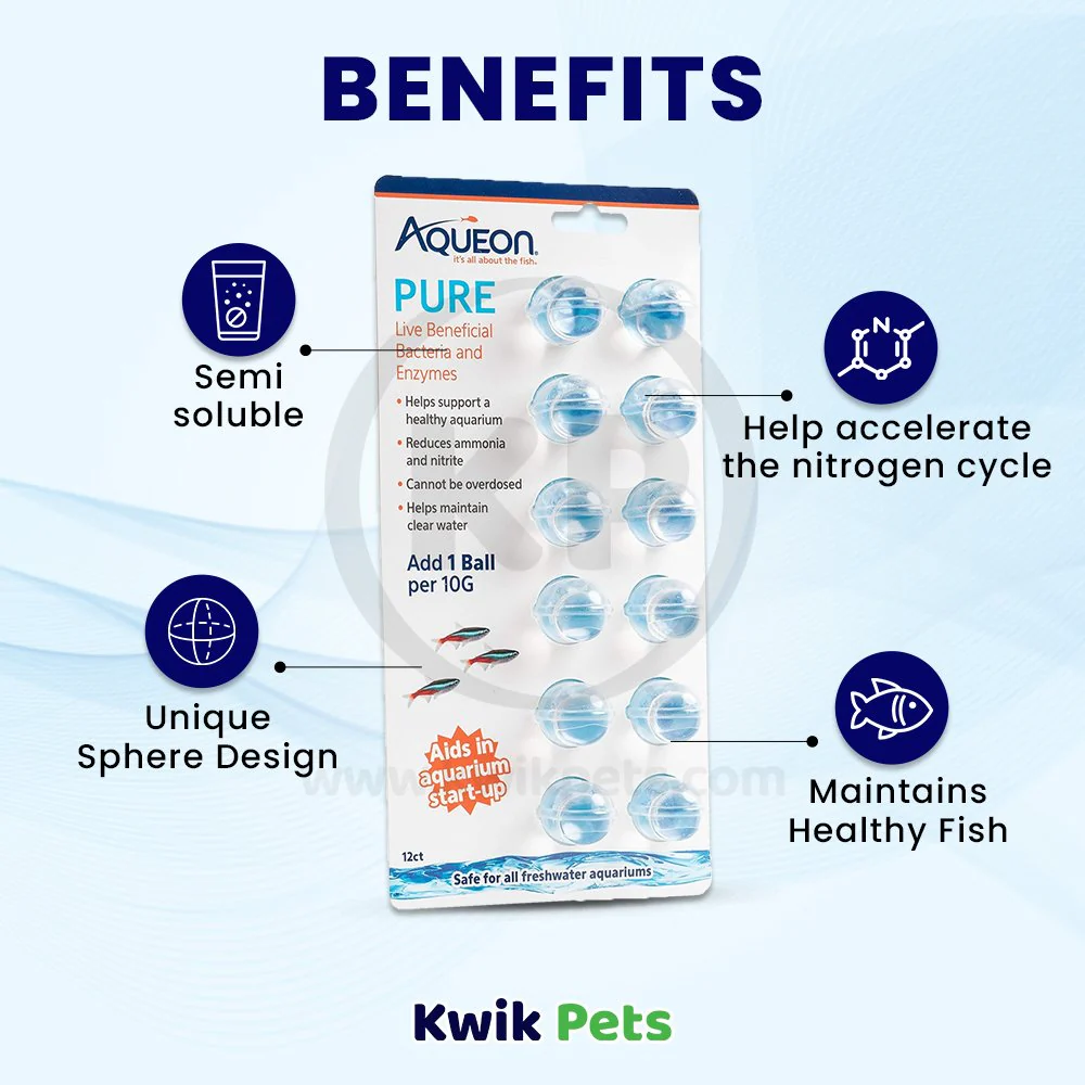 Aqueon Pure Live Beneficial Bacteria & Enzyme Ball for Aquarium 10-gal 12 Count - Image 4