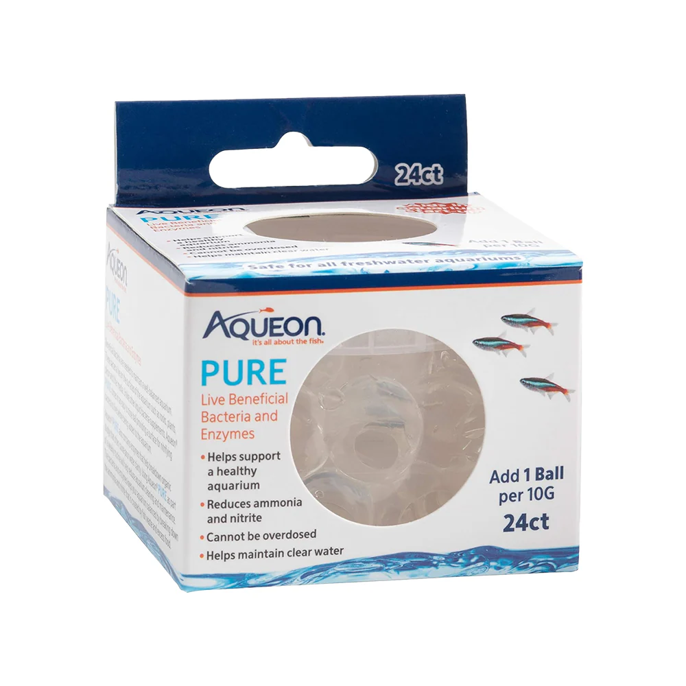 Aqueon Pure Live Beneficial Bacteria & Enzymes Ball for Aquarium 10-gal 24 Count