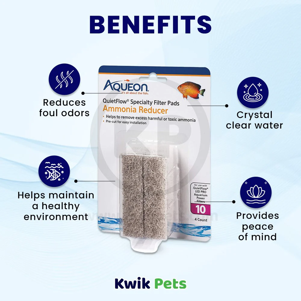 Aqueon QuietFlow Ammonia Reducer Filter Media Pads for Aquarium Size 10 4 Count - Image 4