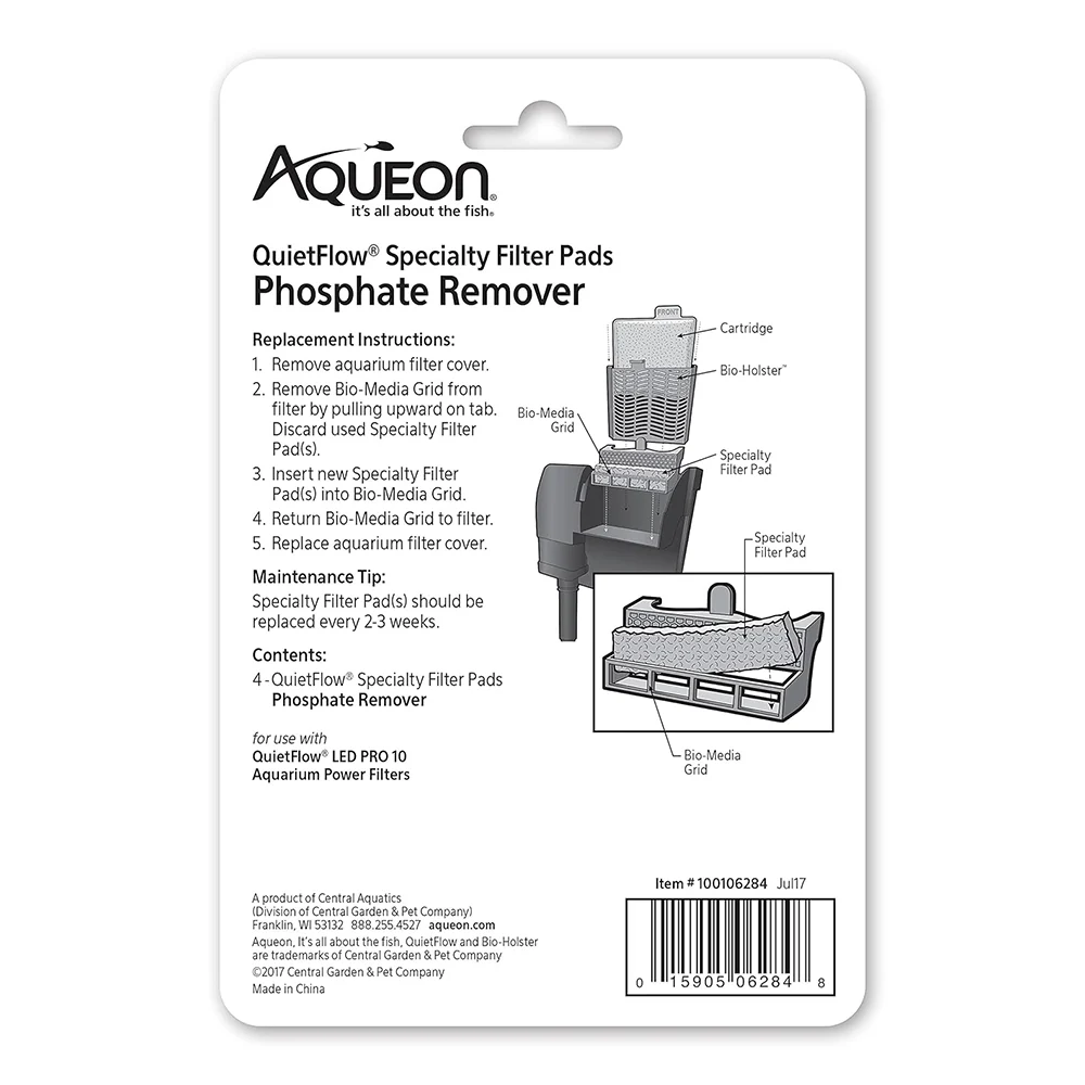 Aqueon QuietFlow Phosphate Remover Filter Media Pads for Aquarium Size 10 4 Count - Image 2