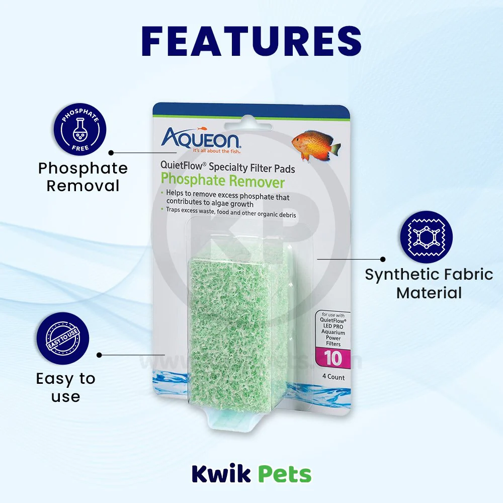 Aqueon QuietFlow Phosphate Remover Filter Media Pads for Aquarium Size 10 4 Count - Image 3