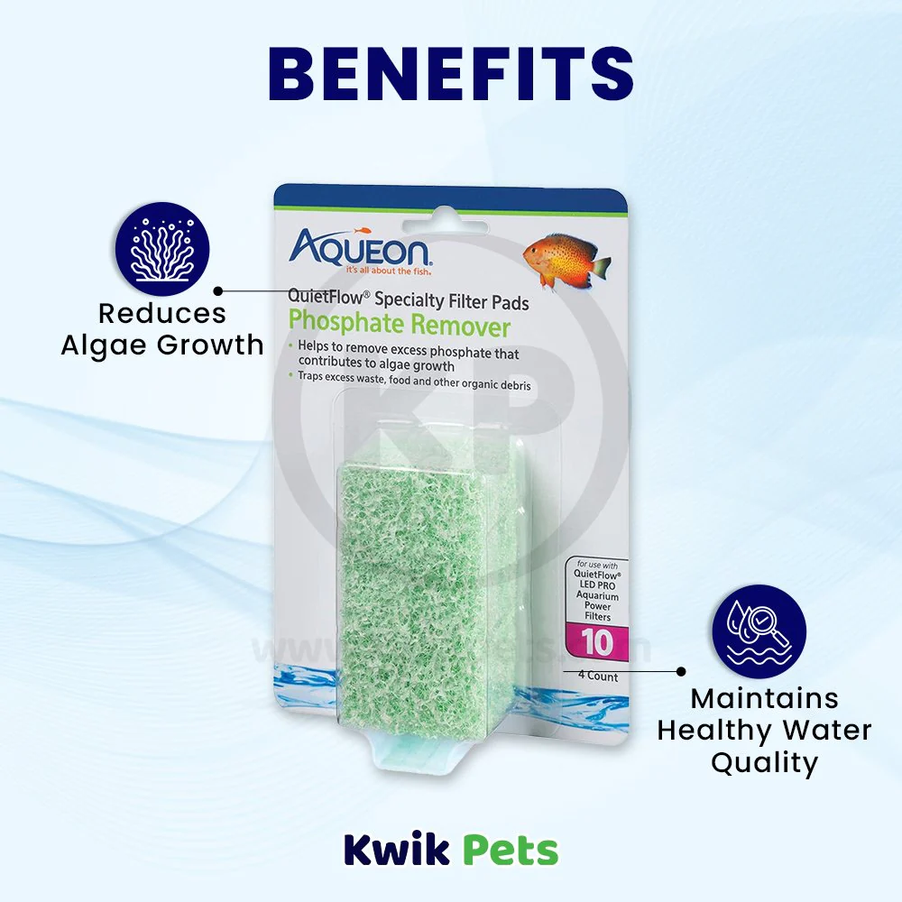 Aqueon QuietFlow Phosphate Remover Filter Media Pads for Aquarium Size 10 4 Count - Image 4