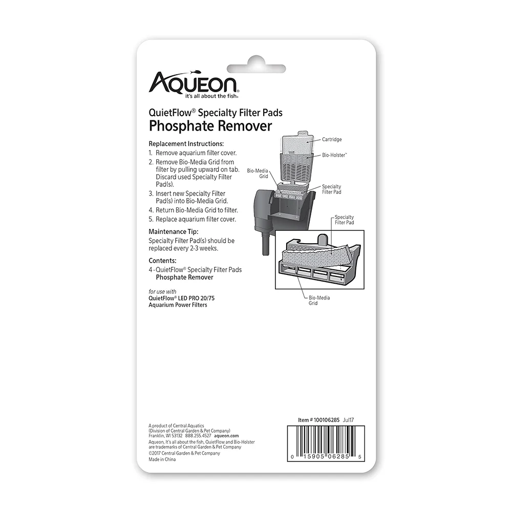 Aqueon QuietFlow Phosphate Remover Filter Media Pads for Aquarium Size 20/75 4 Count - Image 2