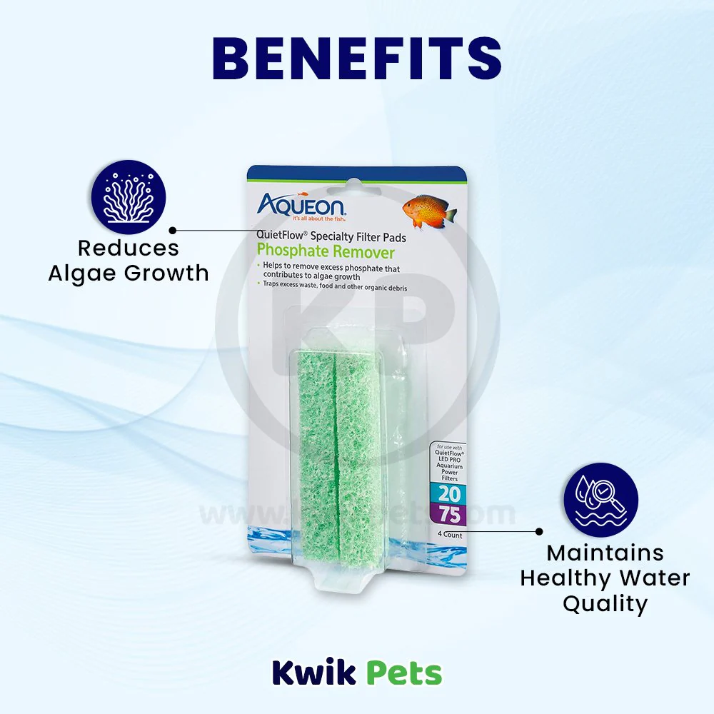 Aqueon QuietFlow Phosphate Remover Filter Media Pads for Aquarium Size 20/75 4 Count - Image 4