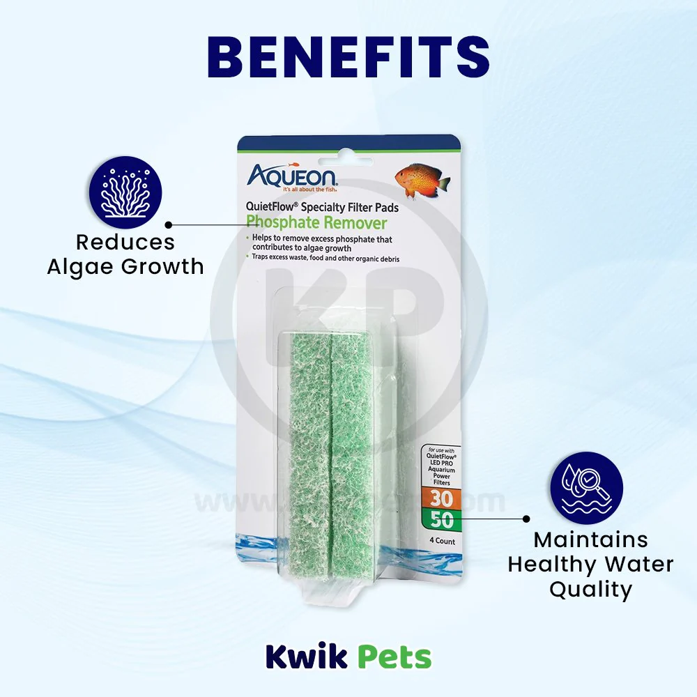 Aqueon QuietFlow Phosphate Remover Filter Media Pads for Aquarium Size 30/50 4 Count - Image 4