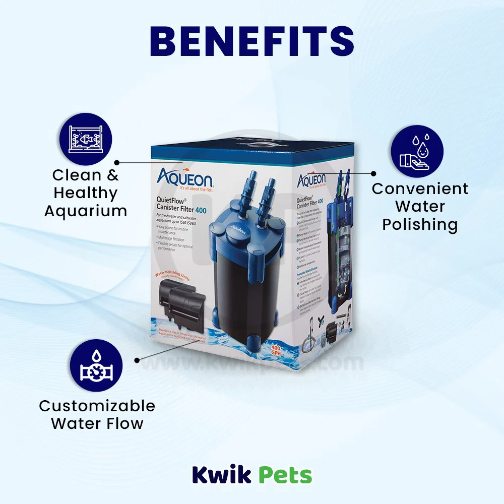 Aqueon QuietFlow Canister Aquarium Filter 400 - Image 3