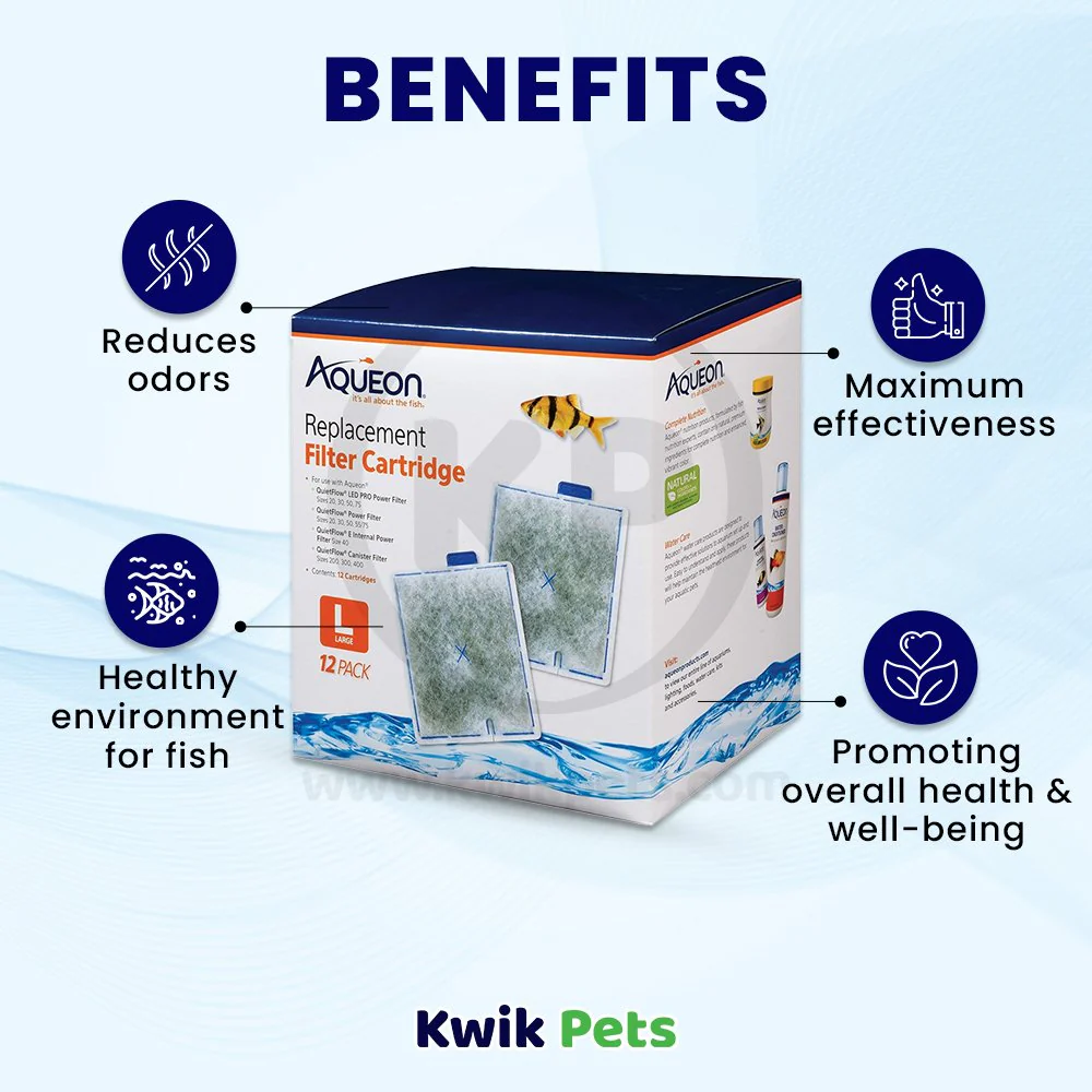 Aqueon Replacement Filter Cartridges for Aquarium Large 12 Count - Image 3