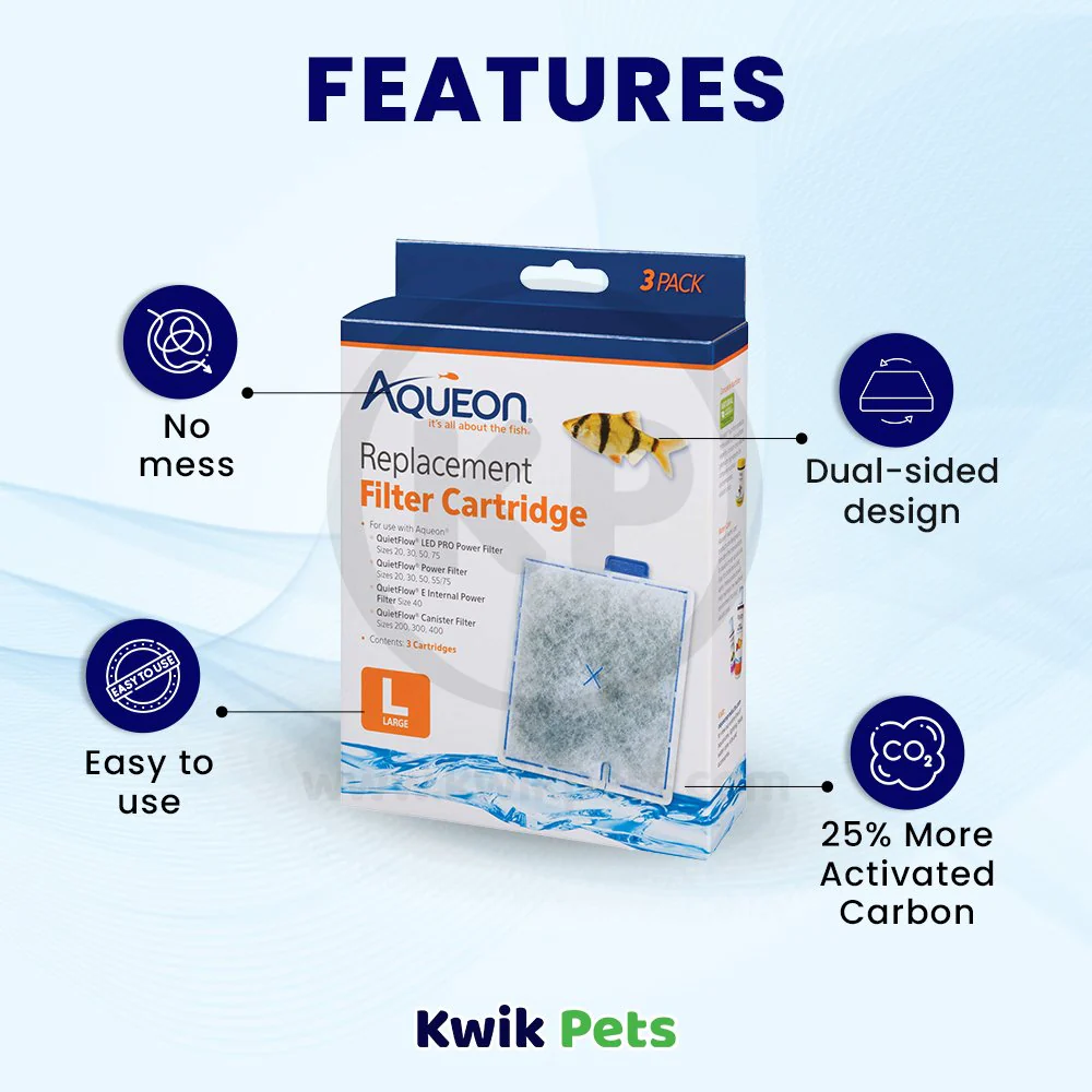 Aqueon Replacement Filter Cartridges for Aquarium Large 3 Count - Image 2