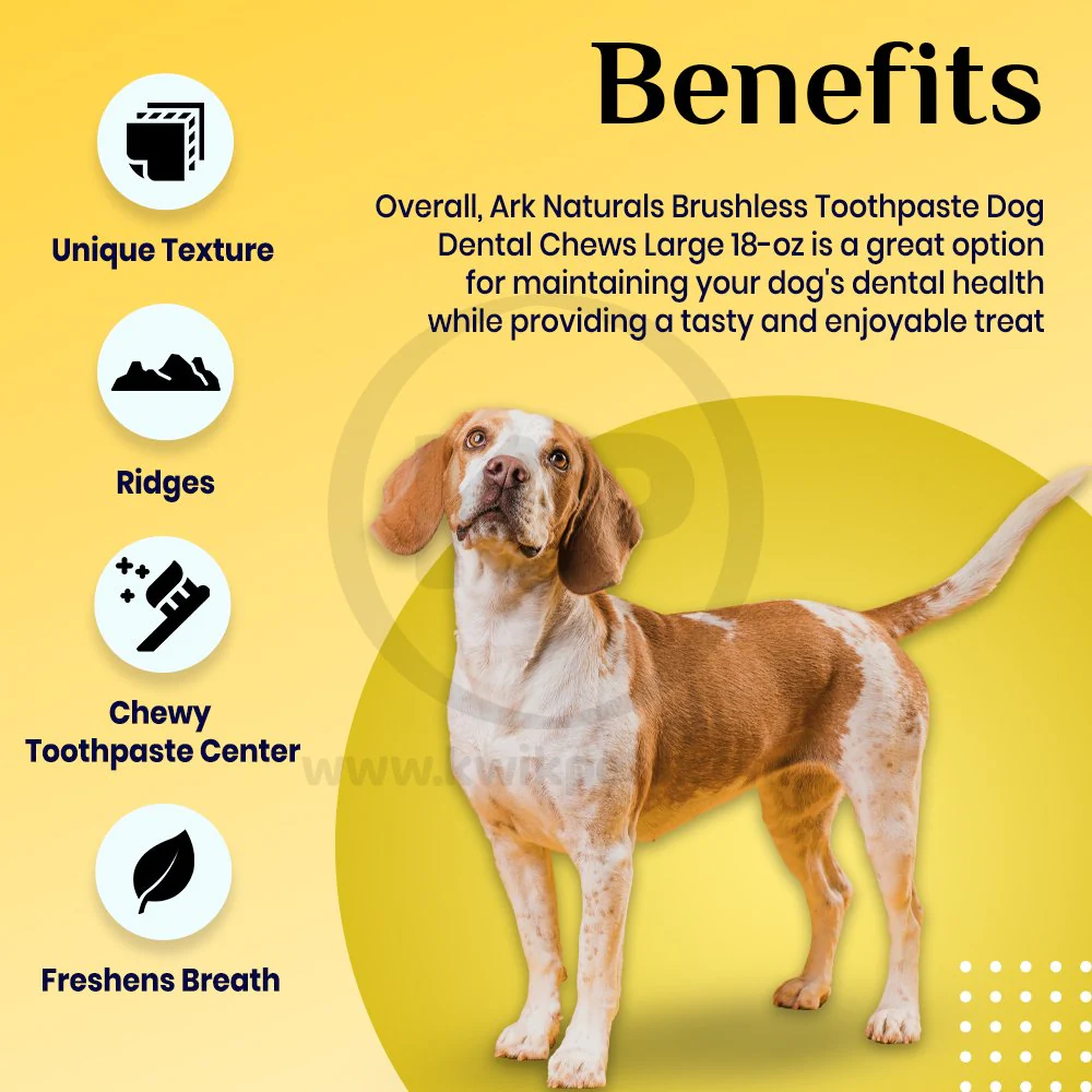 Ark Naturals Brushless Toothpaste Dog Dental Chews Large 18-oz - Image 4