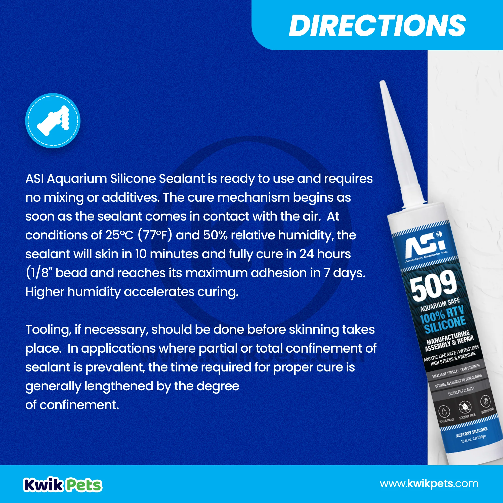ASI Black Aquarium Silicone Sealant Cartridge 10.2-oz Pack - Image 4