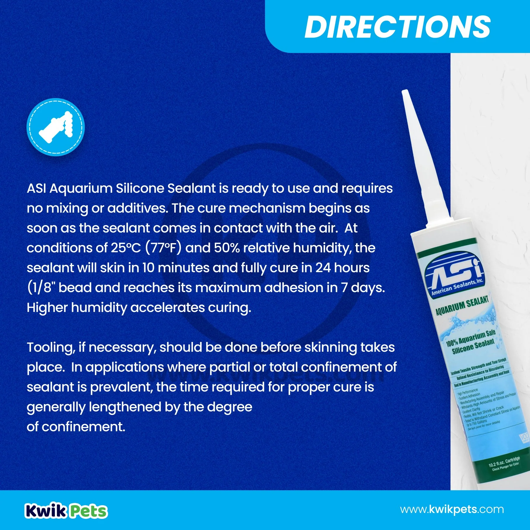 ASI Clear Aquarium Silicone Sealant Cartridge 10.2-oz Pack - Image 5