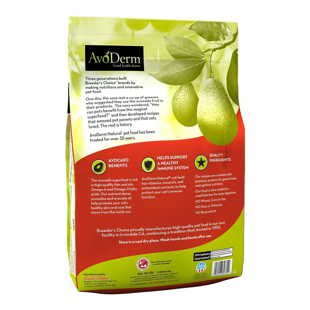 AvoDerm Natural Chicken & Herring Meal Formula Adult Dry Cat Food 11-lb - Image 2