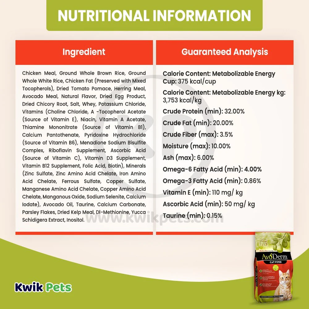 AvoDerm Natural Chicken & Herring Meal Formula Adult Dry Cat Food 6-lb - Image 5