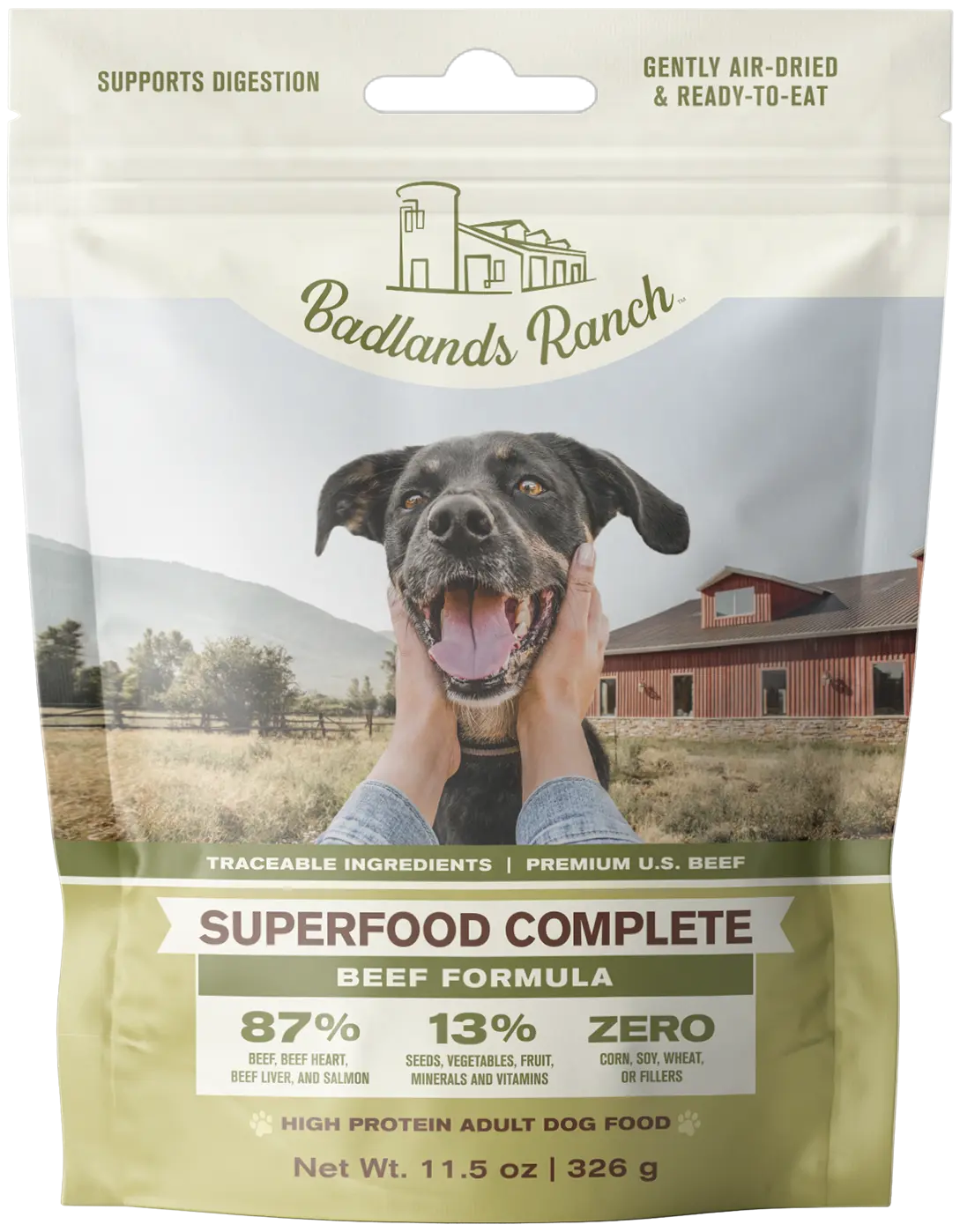 Badlands Ranch Superfood Complete Air-Dried Dog Food Beef 11.5-oz