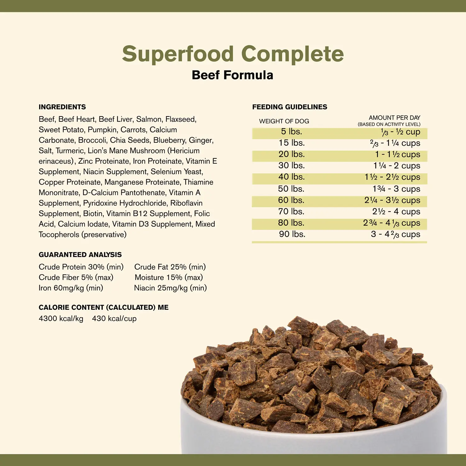 Badlands Ranch Superfood Complete Air-Dried Dog Food Beef 11.5-oz - Image 4