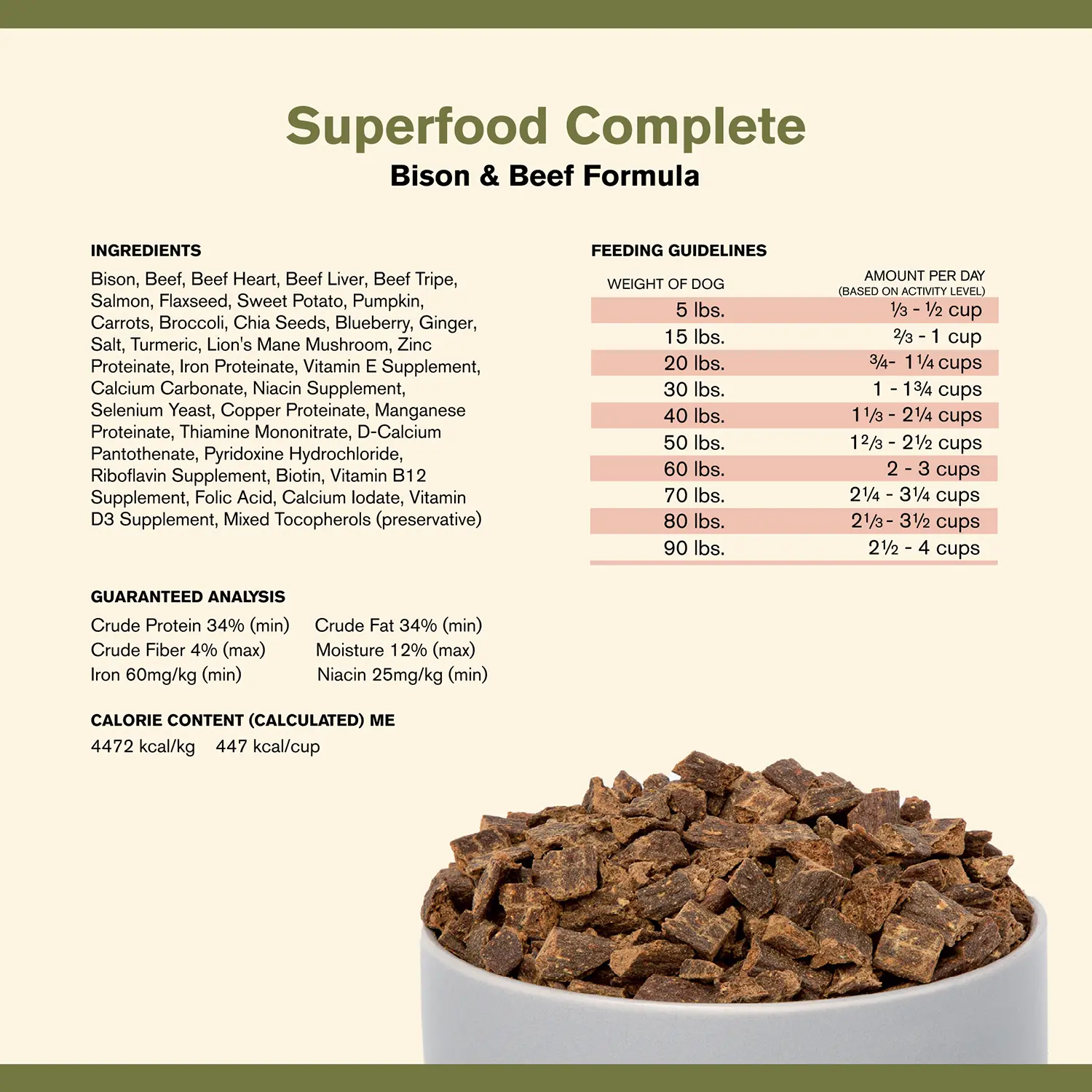 Badlands Ranch Superfood Complete Air-Dried Dog Food Bison & Beef 11.5-oz - Image 5