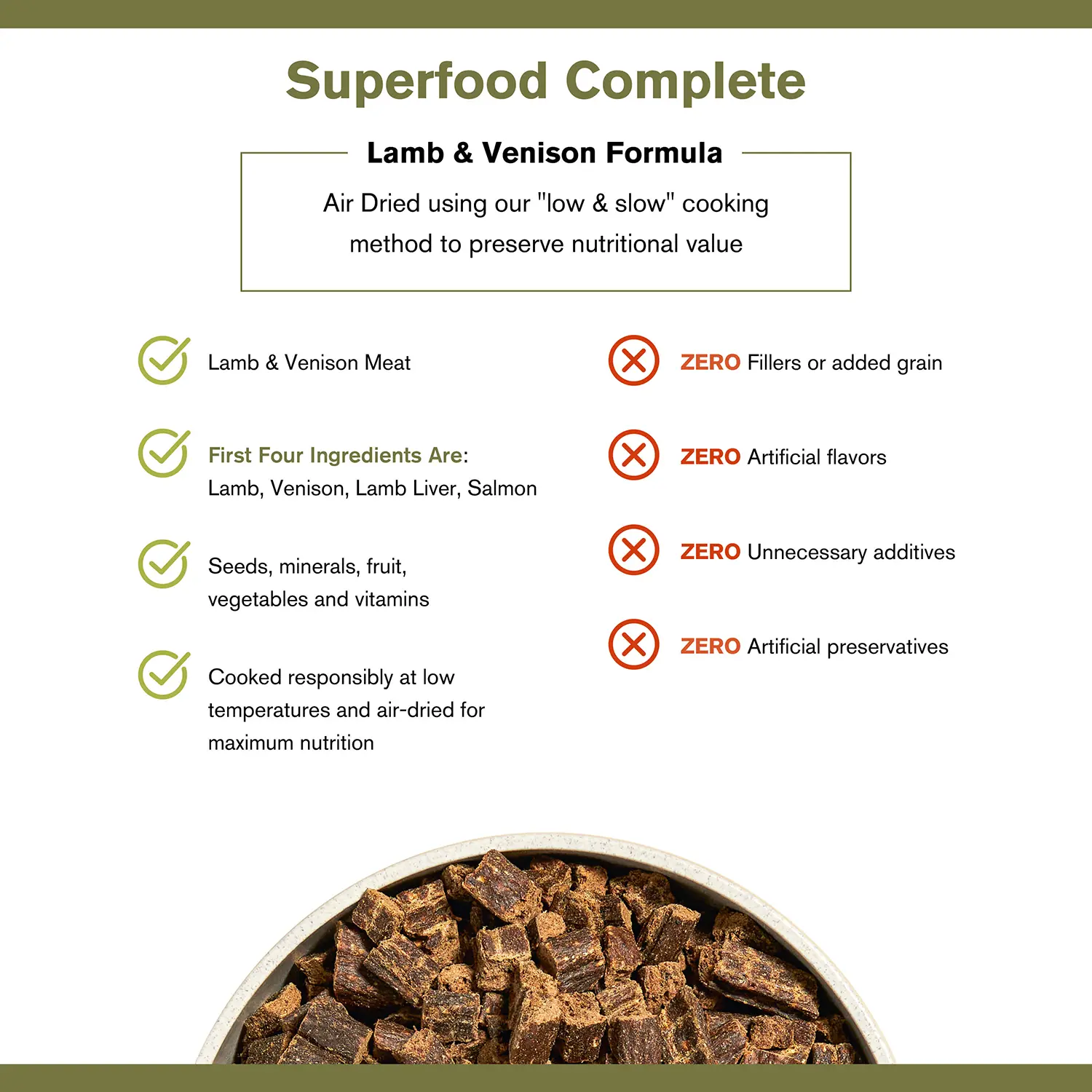 Badlands Ranch Superfood Complete Air-Dried Dog Food Lamb & Venison 11.5-oz - Image 4