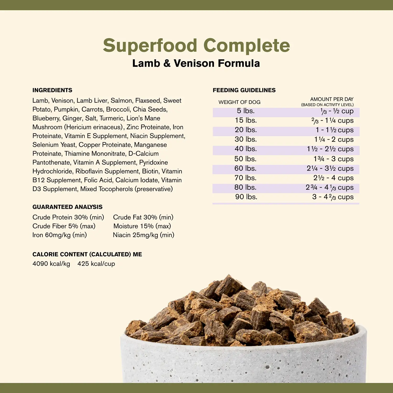 Badlands Ranch Superfood Complete Air-Dried Dog Food Lamb & Venison 11.5-oz - Image 5