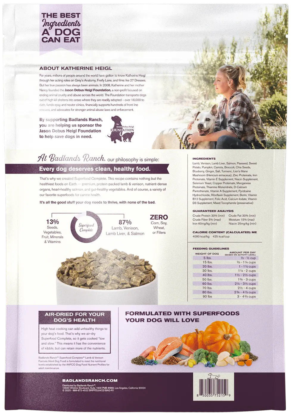 Badlands Ranch Superfood Complete Air-Dried Dog Food Lamb & Venison 64-oz - Image 2