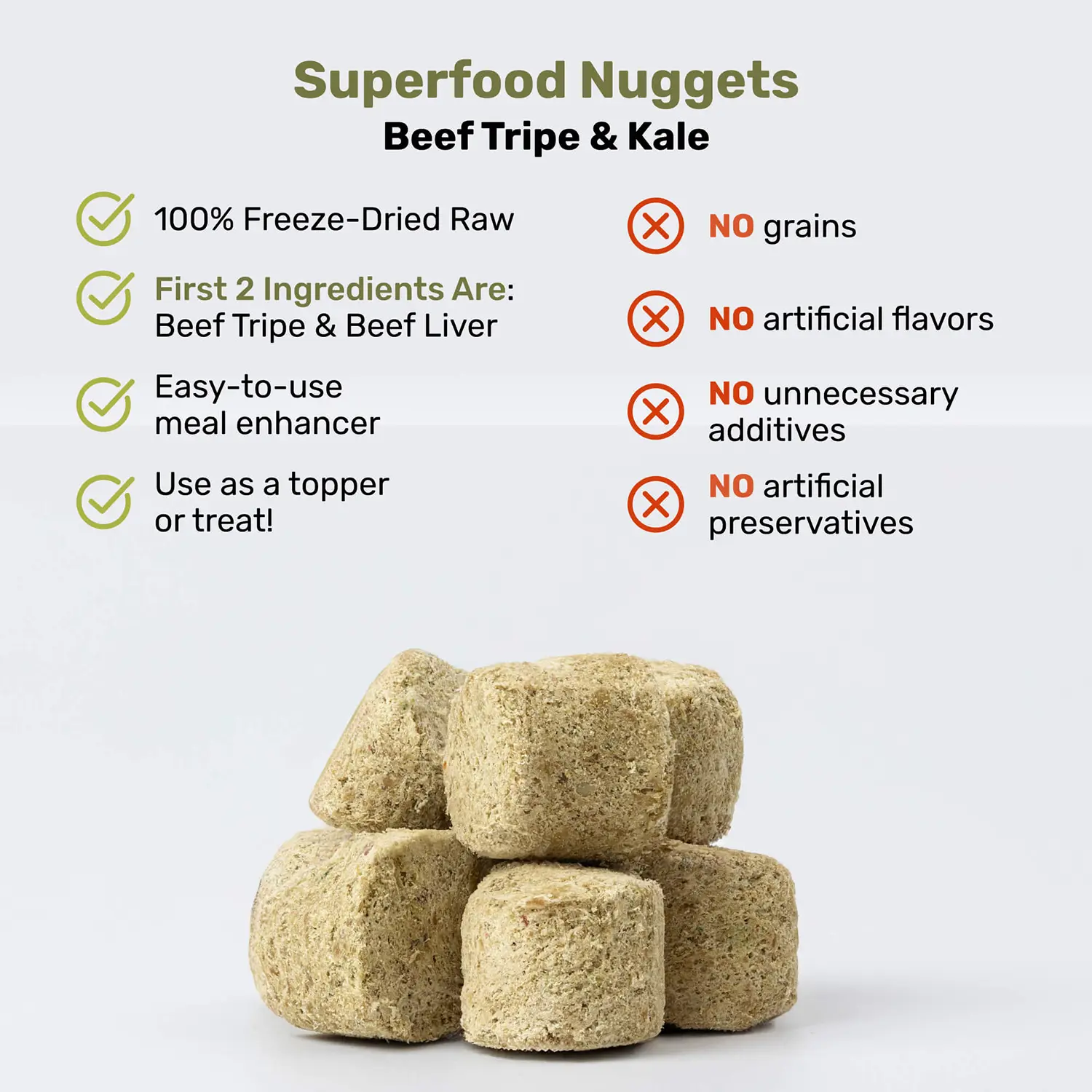 Badlands Ranch Superfood Nuggets Freeze-Dried Raw Dog Treats Beef Tripe & Kale 8-oz - Image 4