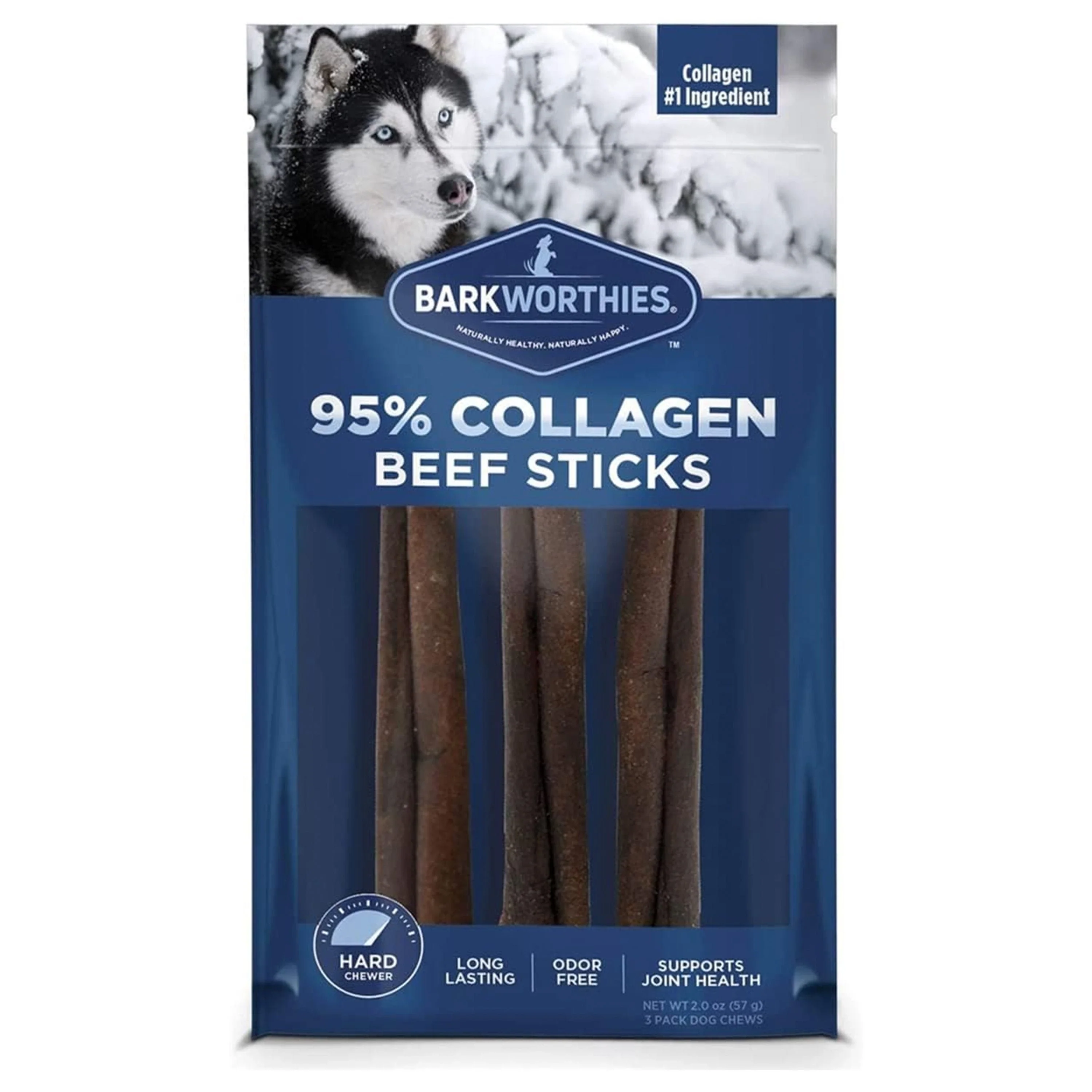 Barkworthies 6" Collagen Real Wrapped Chicken Beef Sticks Small Dog Chews 3 Count 2-oz