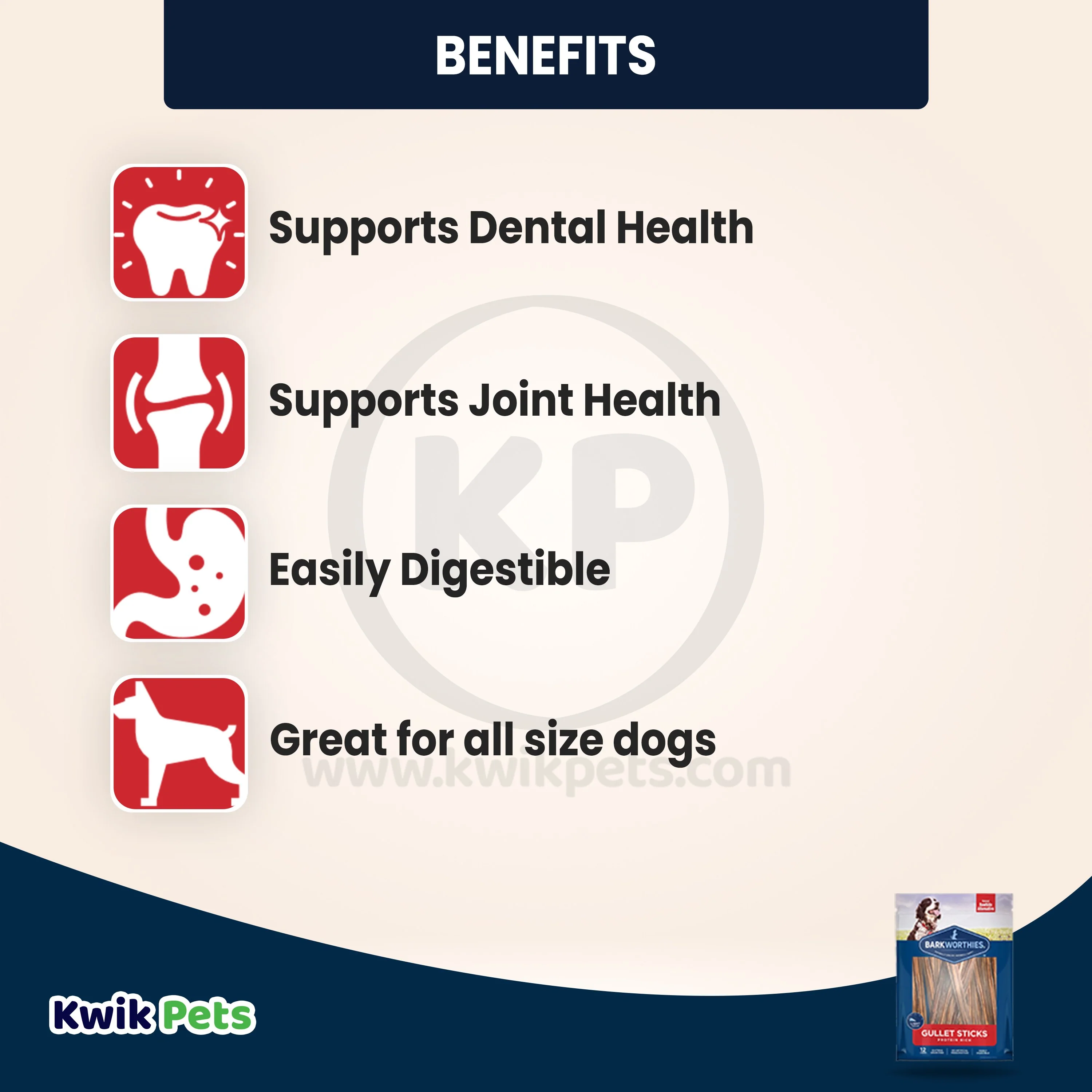 Barkworthies 5-6" Protein Rich Gullet Stick Dog Chews 12 Count - Image 4