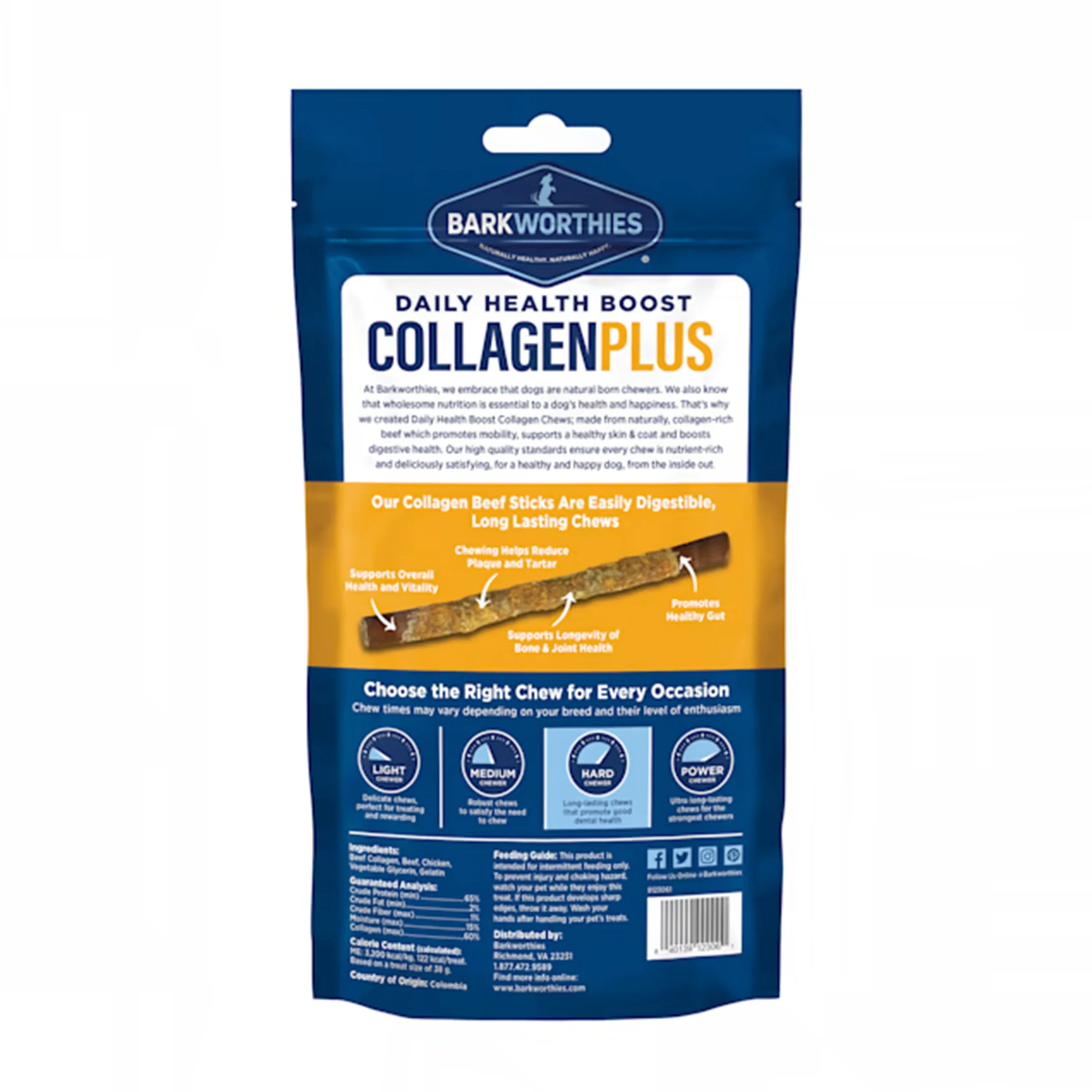 Barkworthies 6" Collagen Plus Real Chicken Wrapped Beef Stick Small Dog Chew 3 Count 2-oz - Image 2