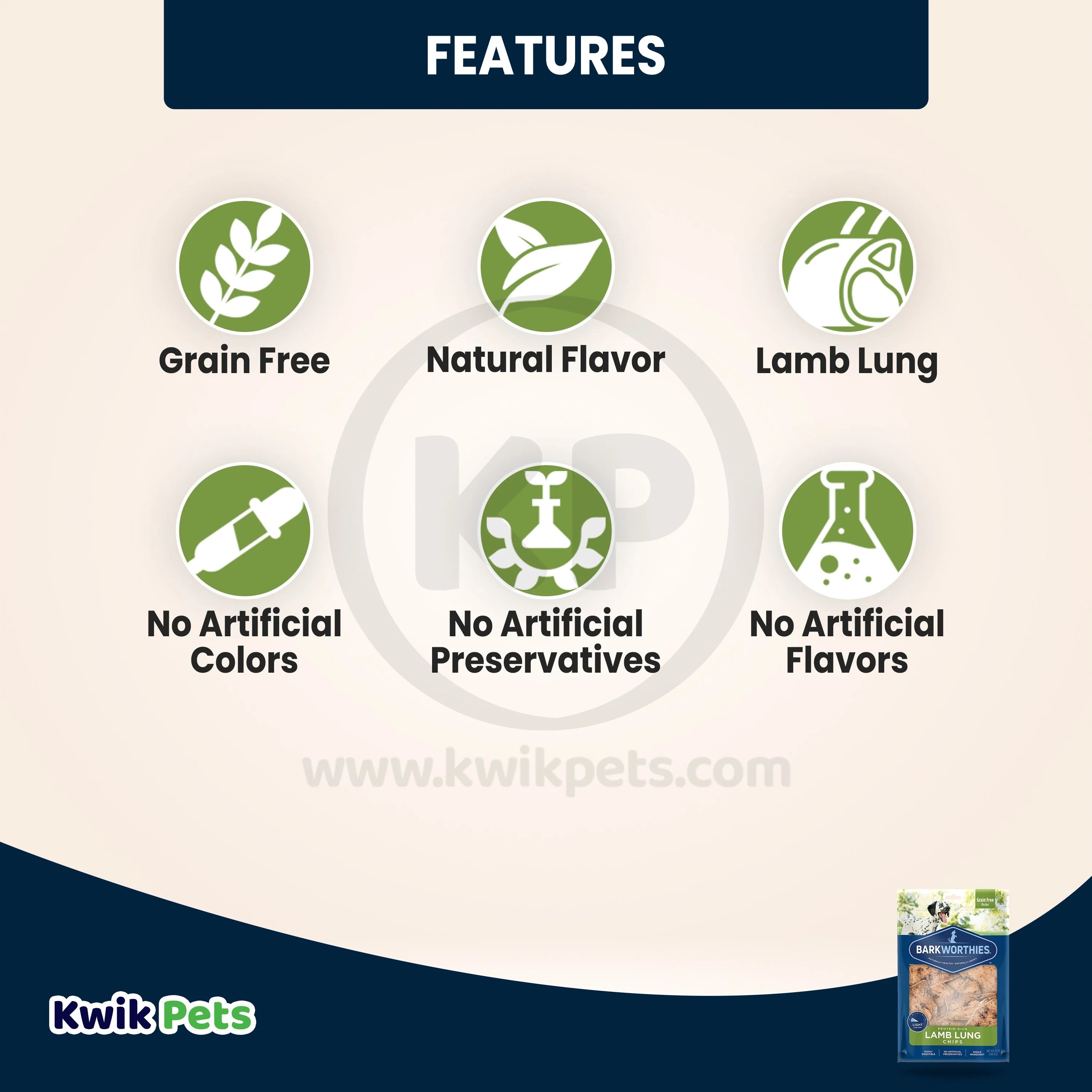 Barkworthies Protein Rich Lamb Lung Chips Dog Chews 12-oz - Image 3