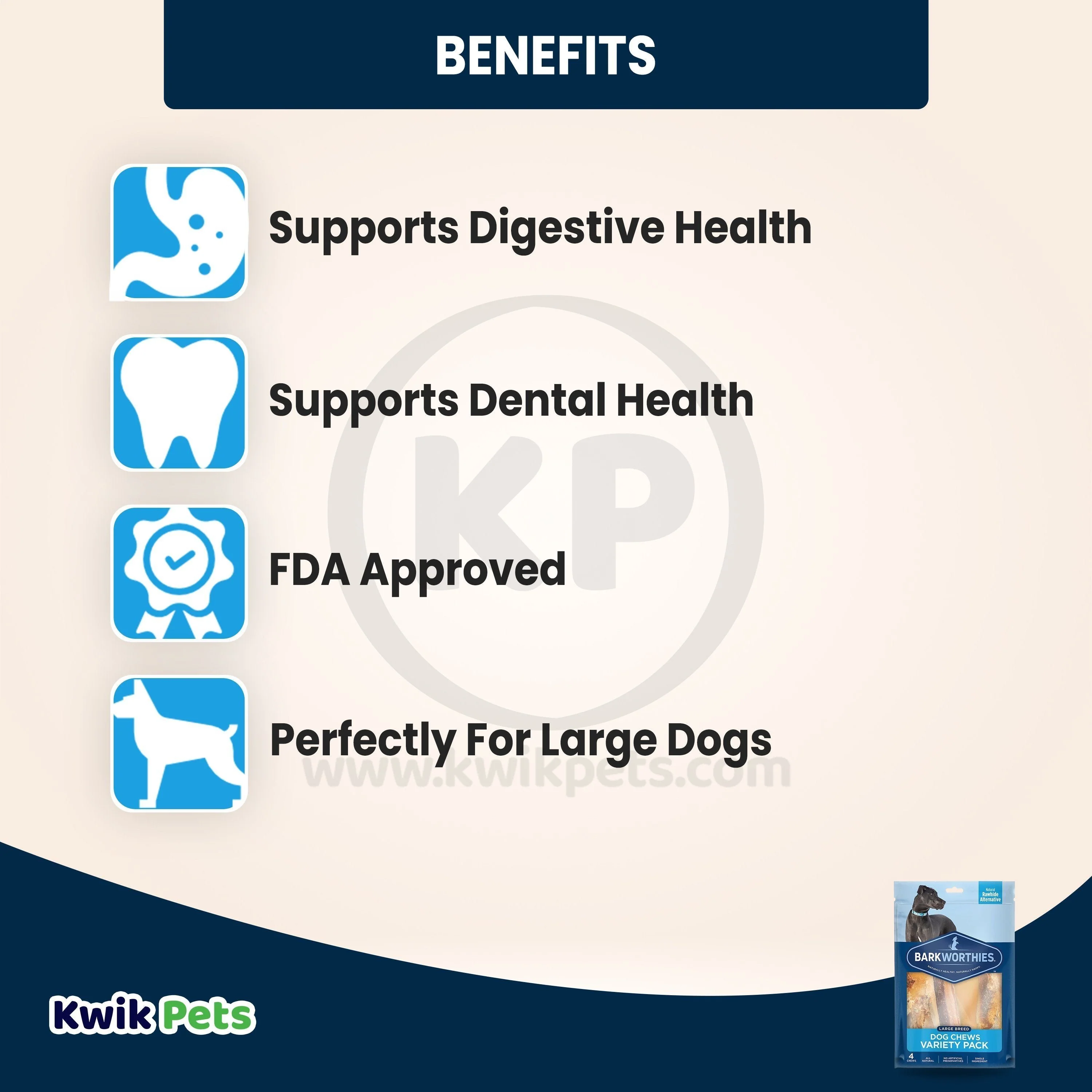 Barkworthies Large Breed Dog Chews Variety Pack 4 Count - Image 4